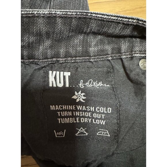 Kut From‎ The Kloth Jeans Women 14  Black Denim Wider Leg Hippie Boho Preppy - Picture 8 of 12